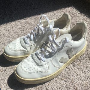 White/Tan Veja Sneakers